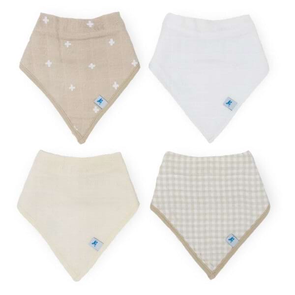 Little Unicorn 4 Bib Set Tan