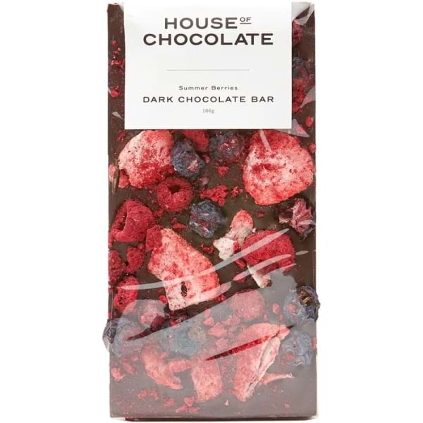 Summer Berry Dark Choc Bar 100g
