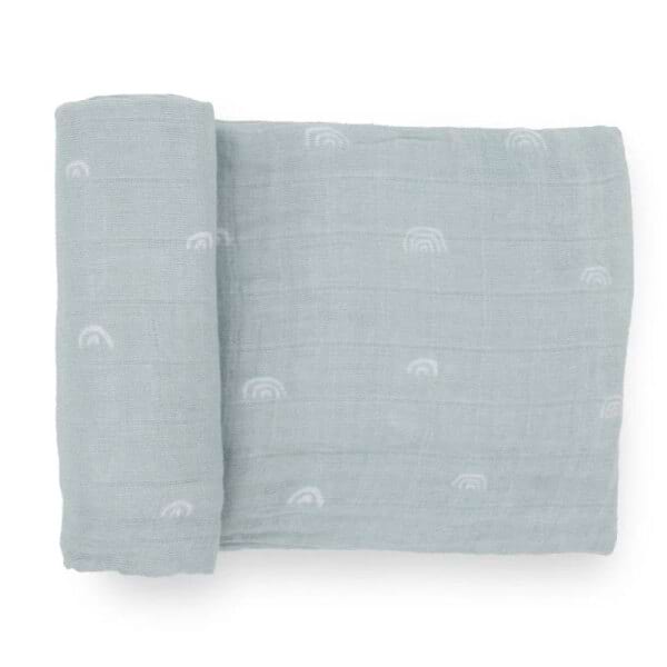 Little Unicorn Muslin Swaddle Blue