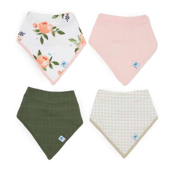 Little Unicorn 4 Bib Set Rose